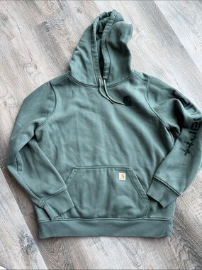 Carhartt Men’s Olive Green Hooded Sweatshirt sz l